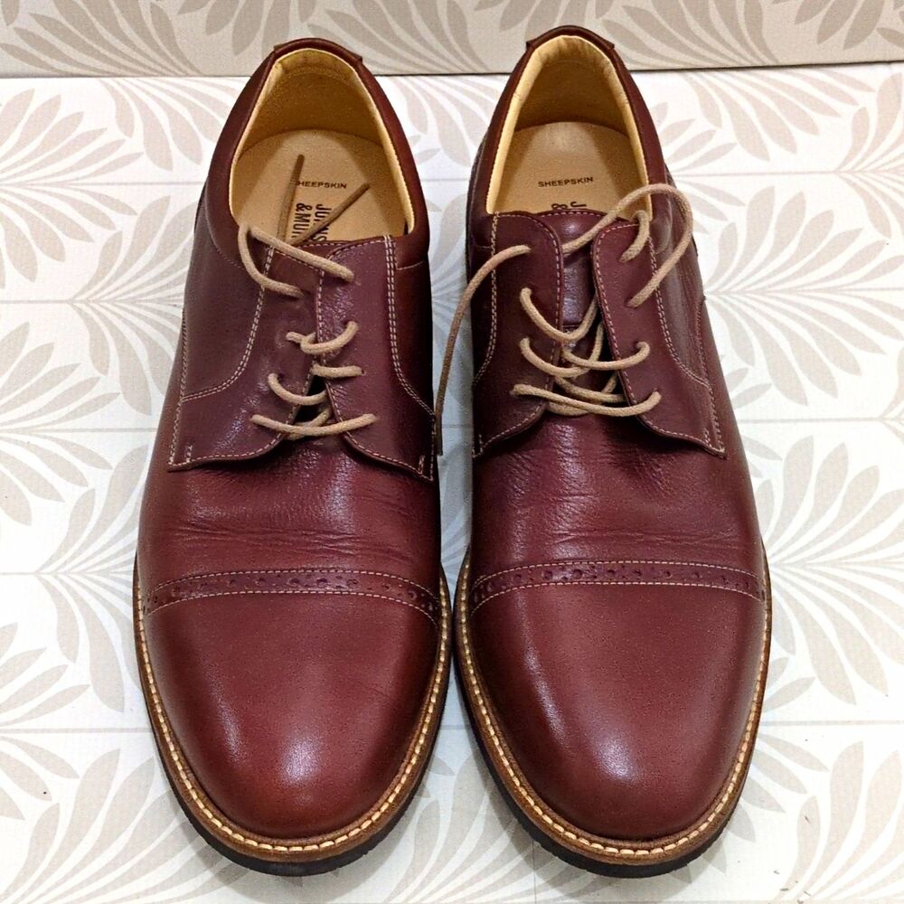 Johnston & Murphy 20-4880 Men's Brown Leather Cap Toe Lace-Up Oxford 13M